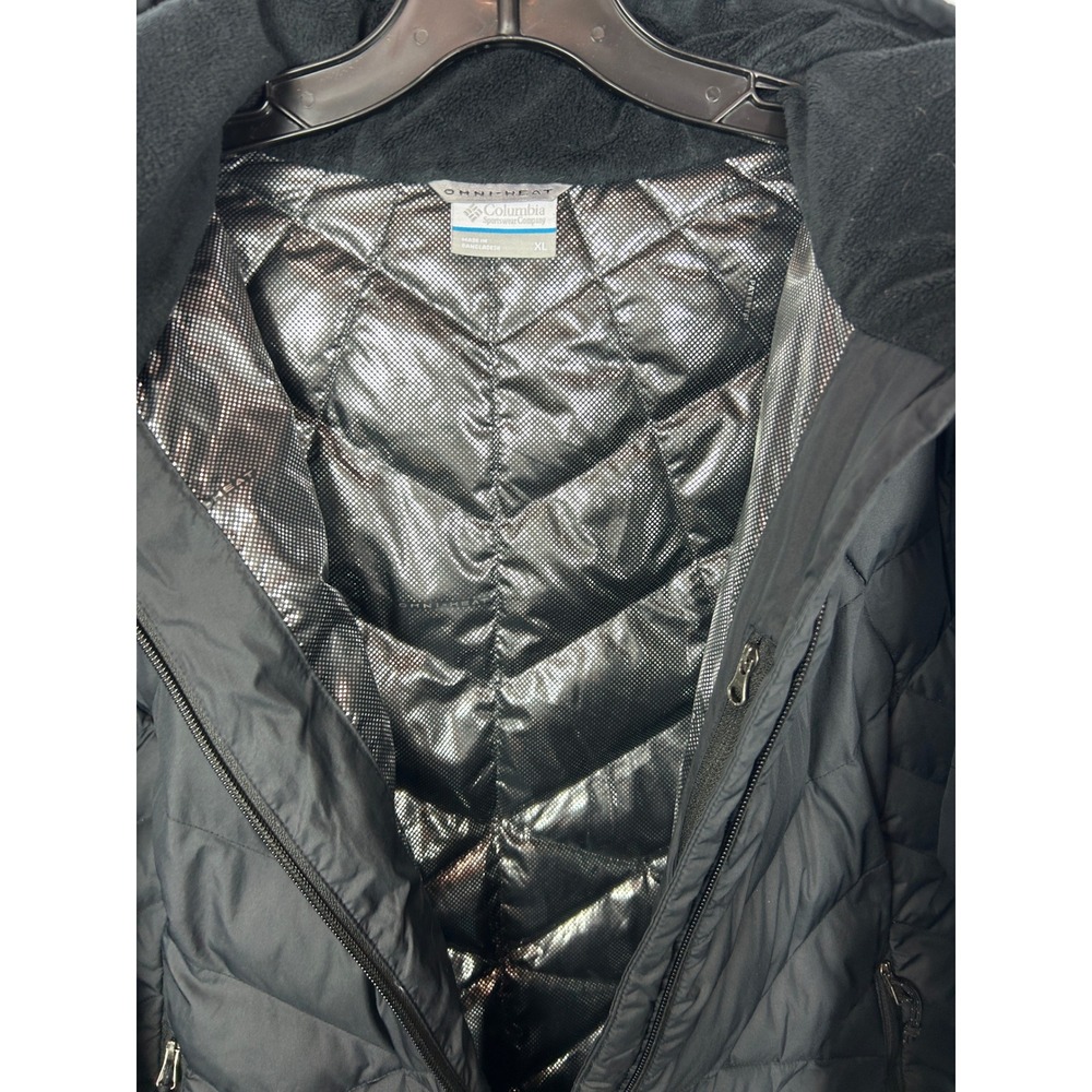 Columbia Heavenly Hooded Jacket Black Omni-Heat Polyester Puffer Quilted XL - Picture 3 of 10